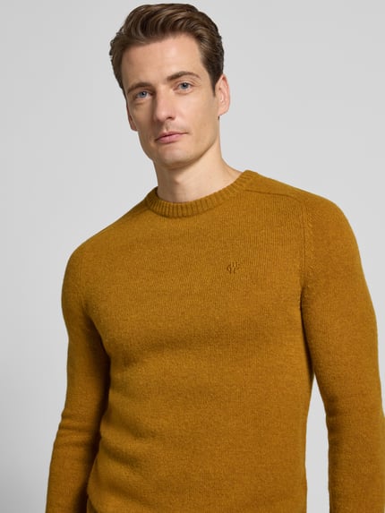 MCNEAL Regular Fit Strickpullover aus reiner Wolle Senf 3