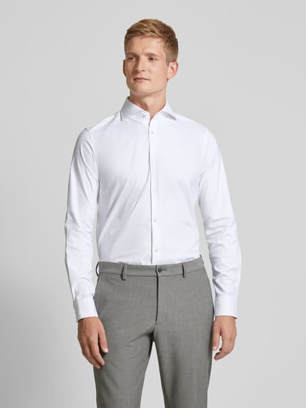 JOOP! COLLECTION Slim Fit Business-Hemd mit Haifischkragen Modell 'Pares' Weiss 4