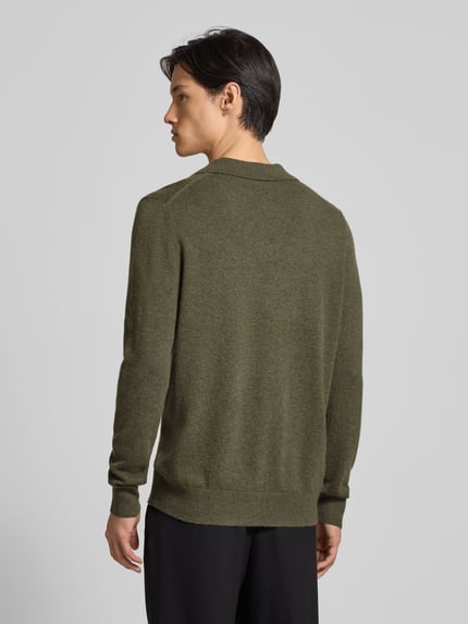 Christian Berg Men Gebreide pullover van mix van wol en kasjmier Olijfgroen gemêleerd - 5