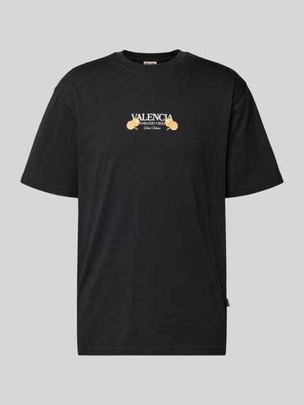 Produktfoto, Relaxed Fit T-Shirt aus reiner Baumwolle Modell 'TASTY' von Only & Sons, Optik: Unifarben, Applikation: Schriftzug-Print, Rücken-Print, Rundhals, Ärmelform: Kurzarm