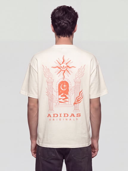 adidas Originals T-Shirt aus Leinen mit Rückenprint Offwhite 5