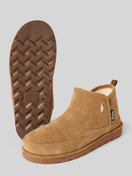 Polo Ralph Lauren Enkellaarsjes in suède met labelstitching Cognac - 4