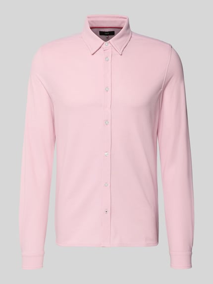 Produktfoto, Slim Fit Freizeithemd mit Kentkragen Modell 'Roni' von CINQUE, różowy, mieszanka bawełny, długa listwa guzikowa, krój slim fit, kołnierzyk typu kent, długi rękaw, długość tyłu w rozmiarze M 74 cm, szerokość ramion w rozmiarze M 46 cm, długość rękawów w rozmiarze M 69 cm