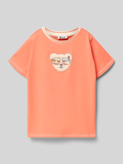 Steiff Regular Fit T-Shirt mit Logo-Stitching Lachs 1