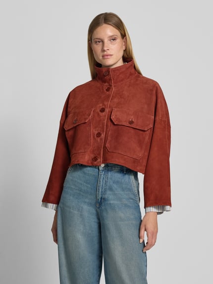 DRYKORN Jacke in Leder-Optik mit Pattentaschen Modell 'ARKLOW' Rostrot 4