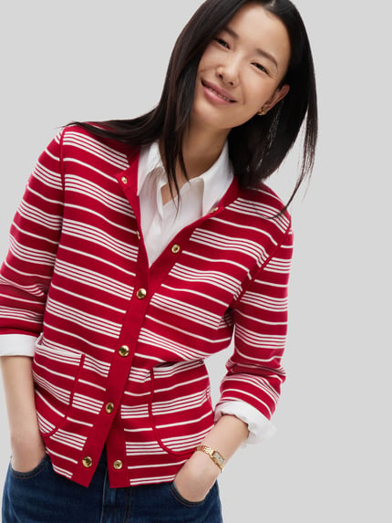 Tommy Hilfiger Regular Fit Strickjacke aus Baumwoll-Mix  Rot 3