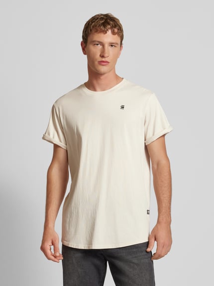 G-Star RAW T-shirt met labeldetail Offwhite gemêleerd - 4