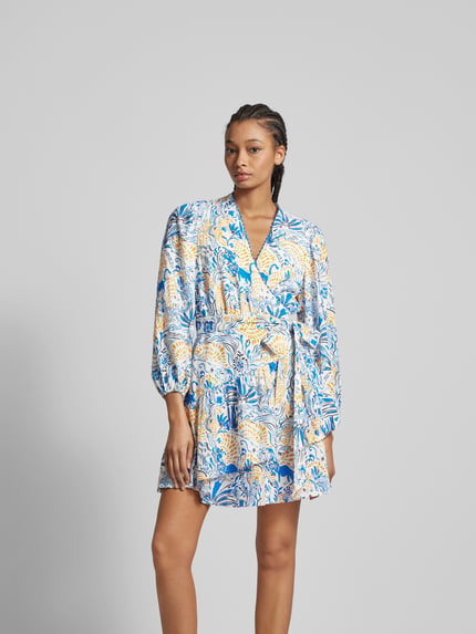 Lala Berlin Mini-jurk in wikkellook Bleu gemêleerd - 4