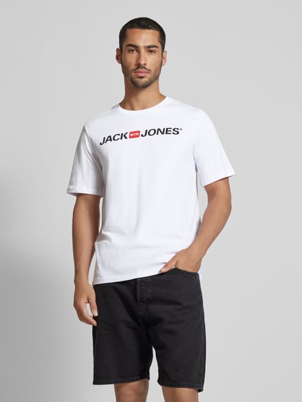 JACK & JONES T-Shirt mit Label-Print im 3er-Pack Weiss 4