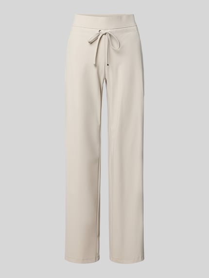 Productfoto, straight leg jogpants uit hightech jersey Model 'CANDICE' van Raffaello Rossi, dames, elastische band, vetersluiting, bandwijdte maat 36: 40 cm, binnenbeenlengte maat 36: 84 cm, beige kleur, gladde textuur