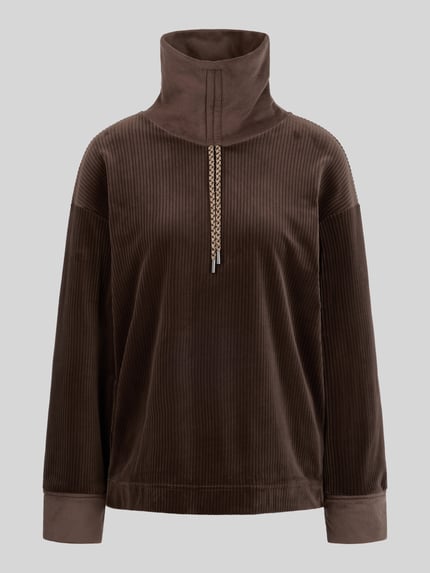 Marc Cain Sweatshirt mit Stehkragen-Zugband SPORTS E Dunkelbraun 2