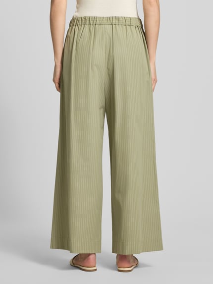MM by Max Mara Wide leg broek met elastische band, model 'ARLEY' Kaki - 5