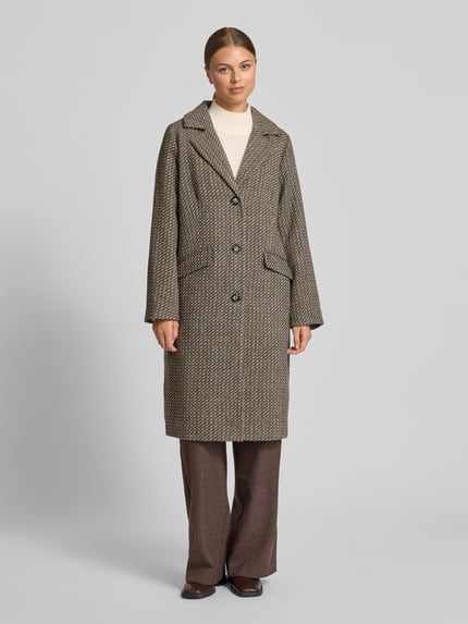 FREE/QUENT Regular fit lange jas met wol model 'NADIM' Lichtbruin gemêleerd - 4