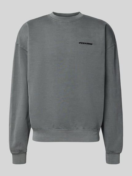 PEGADOR Oversized Sweatshirt mit Label-Stitching Mittelgrau 2