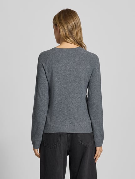 PIECES Regular Fit Pullover mit Raglanärmeln Modell 'BREE' Dunkelgrau Melange 5