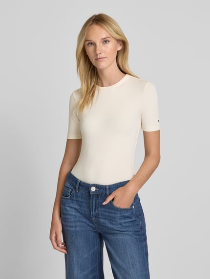 Tommy Hilfiger T-shirt z efektem prążkowania Écru 4