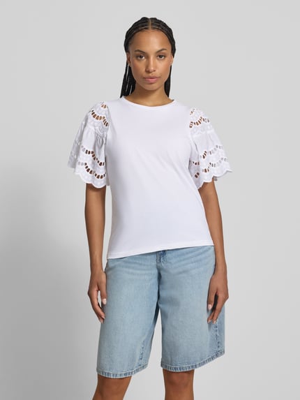 Soyaconcept t-shirt z haftem angielskim model 'LORAINE' Biały 4