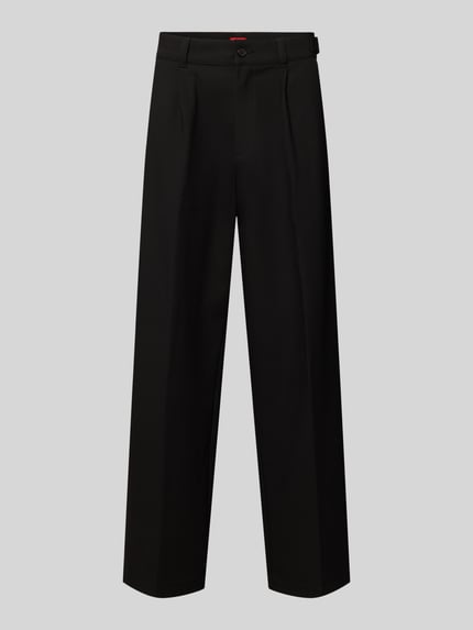Spodnie z wysokim stanem z zakładkami w pasie z kantami Shop The Look MANNEQUINE