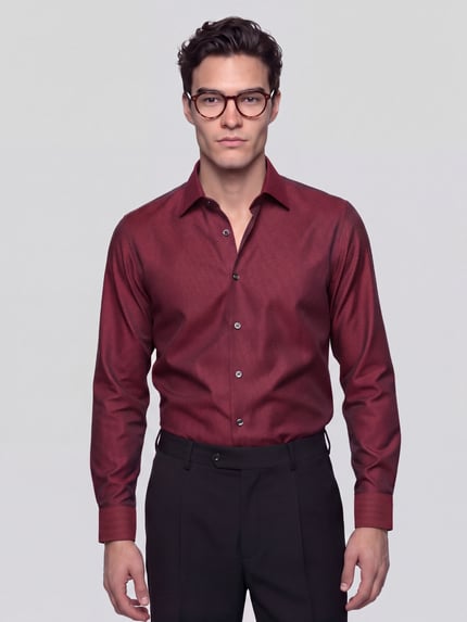 BOSS Koszula o kroju slim fit biznesowa z czystej bawełny model 'H-Hank-K' Bordowy 4