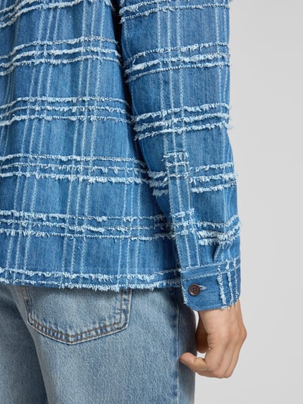 Samsøe Samsøe Regular Fit Hemdjacke mit Umlegekragen und Knopfleiste Jeansblau 3