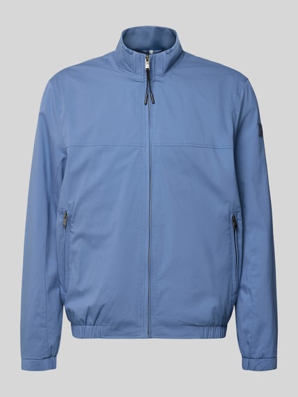 Produktfoto, heren jack met opstaande kraag model 'Calvin' van Brax, katoenmix met stretch, recht model, ritszakken, ritssluiting, blauw