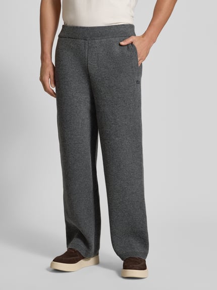 Lacoste Loose Fit Sweatpants aus Woll-Mix Mittelgrau 4