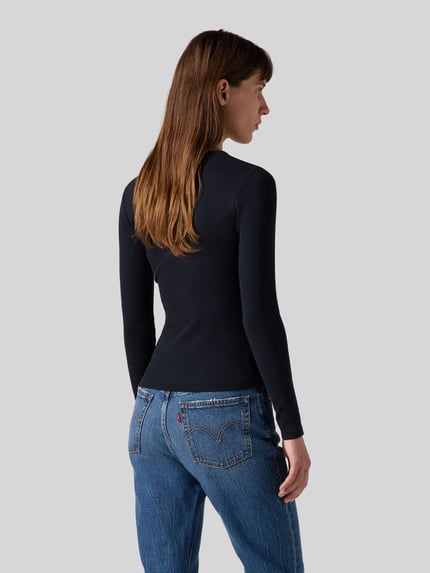 Levi's® Slim Fit Langarmshirt aus Baumwoll-Mix mit Logo-Stitching Black 3