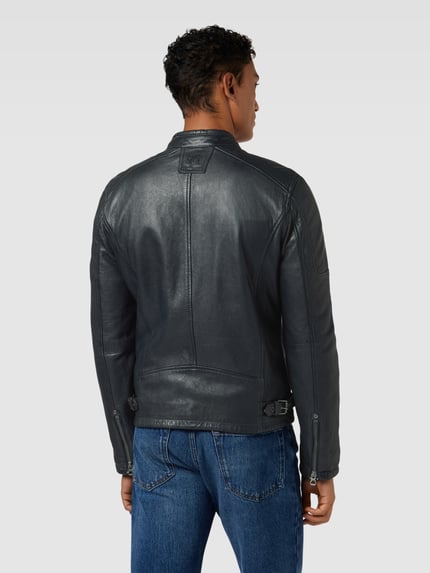 MAURITIUS Lederjacke mit Stehkragen Modell 'MARC LAKEV' Marine 5