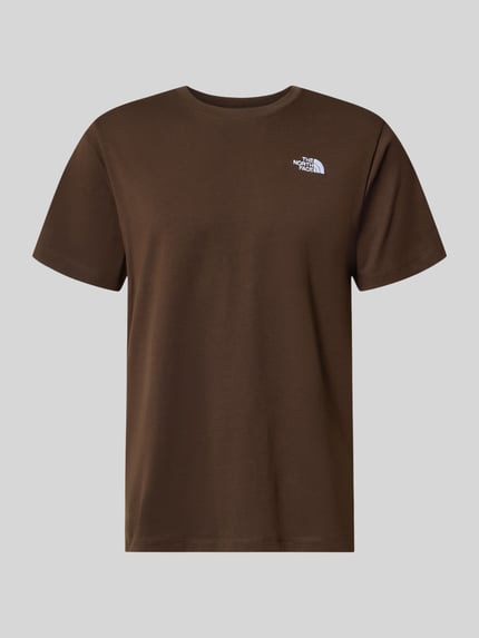 Productfoto, Regular Fit t-shirt met ronde hals Model 'EVOLUTION' van The North Face, labelstitching, ruglengte maat M 72 cm, bruin.