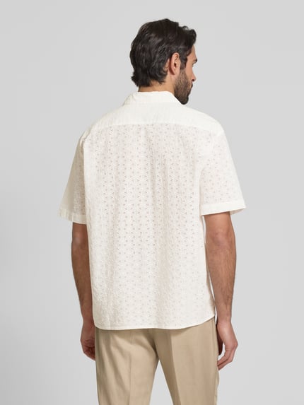 MCNEAL Regular fit vrijetijdsoverhemd met broderie anglaise Offwhite - 5