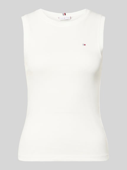 Productfoto, Slim Fit Tank Top aus reiner Baumwolle Modell 'SLIM CODY' van Tommy Hilfiger, look: effen, pasvorm: slim fit, pure katoen, gestikt logo