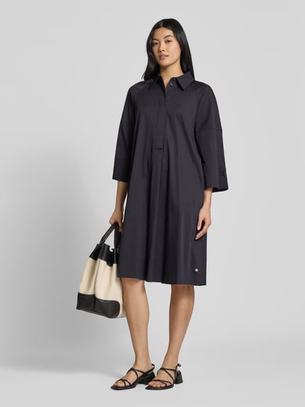 Marc Cain Knielanges Hemdblusenkleid mit 3/4-Arm Marine 1