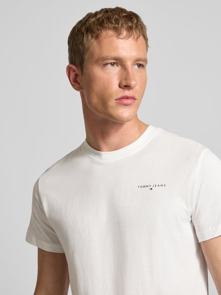 Tommy Jeans Slim Fit T-Shirt aus reiner Baumwolle Offwhite 3
