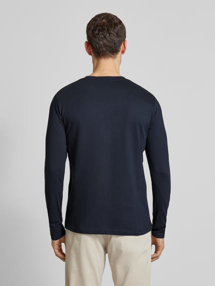 Marc O'Polo Longsleeve aus Baumwolle mit Label-Print Marine 5