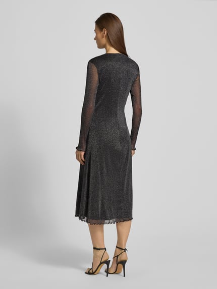 Tom Tailor Denim Meshjurk met effectgaren Donkergrijs gemêleerd - 5