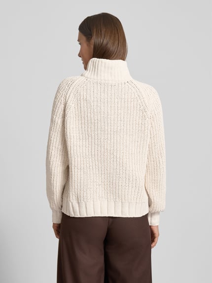 monari Gebreide pullover met ribboorden Ecru - 5