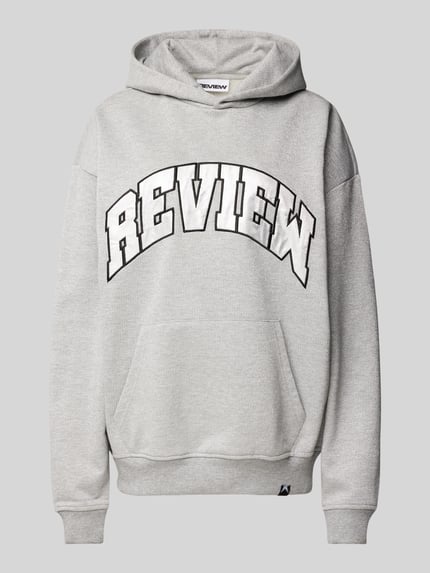 REVIEW Oversized hoodie met labelprint Lichtgrijs gemêleerd - 2