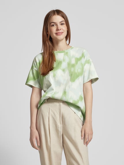 Jake*s Casual Oversized T-Shirt mit Allover-Print Grass 4