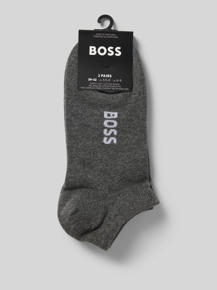 BOSS Skarpetki sneaker z detalem z logo w zestawie 2 szt. Średnioszary 3
