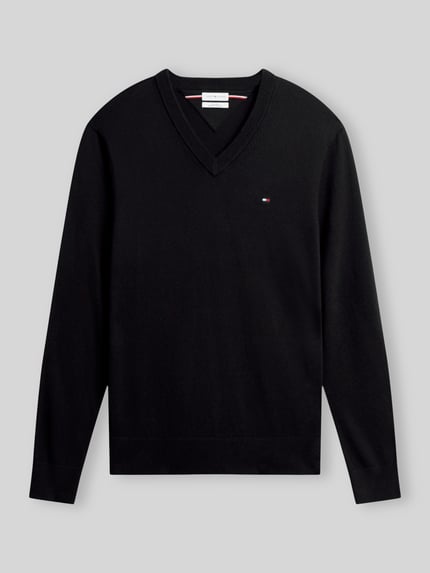 Tommy Hilfiger Regular Fit Pullover aus Baumwoll-Kaschmir-Mix Black 2