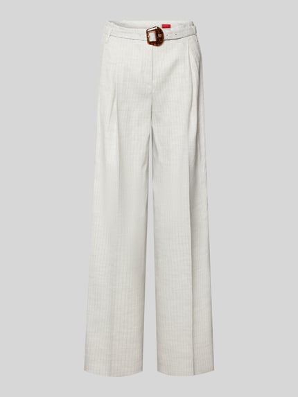 Weite Hose aus Leinen-Mix mit Gürtelschnalle Shop The Look MANNEQUINE
