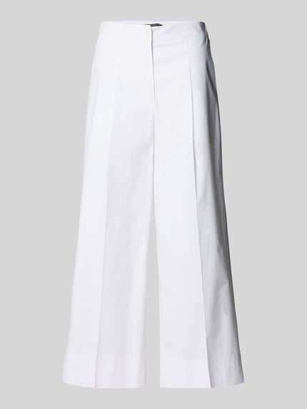 Luisa Cerano Wide Leg Bundfaltenhose mit elastischem Bund Weiss 2