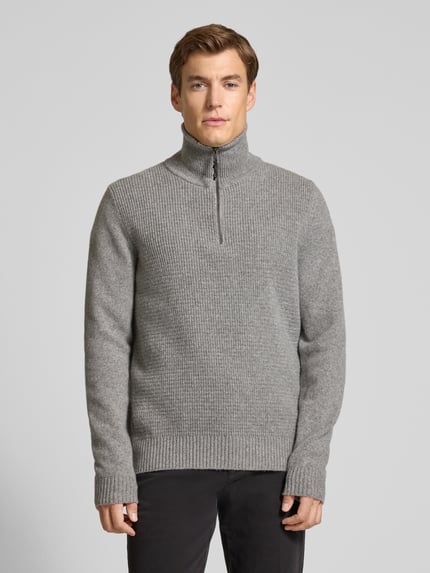 MAERZ Muenchen Gebreide pullover met schipperskraag Middengrijs - 4
