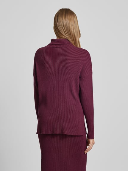 Soyaconcept Strickpullover mit Rollkragen Modell 'KANITA' Bordeaux Melange 5