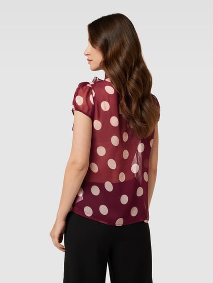 Saint Tropez Blouse met volants, model 'Lilja' Bordeaux - 5