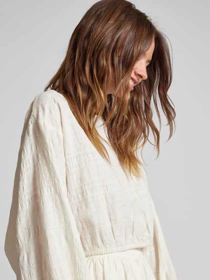 Jake*s Casual Blusenshirt mit Rundhalsausschnitt Offwhite 3