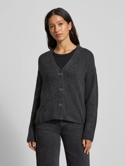Tom Tailor Denim Regular Fit Strickjacke mit V-Ausschnitt Anthrazit 4