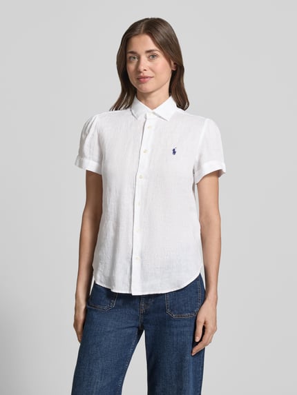Polo Ralph Lauren regular fit linnen blouse van puur linnen Offwhite - 4