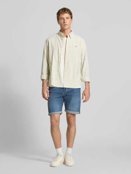 JACK & JONES Regular Fit Jeansshorts mit Umschlag Modell 'RICK' Jeansblau 1