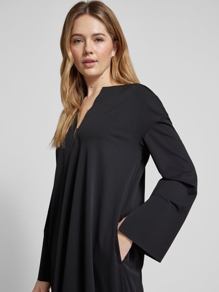 MM by Max Mara Midi-jurk met V-hals, model 'RAPACE' Zwart - 3
